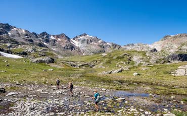 Wandergruppe in den Alpen
