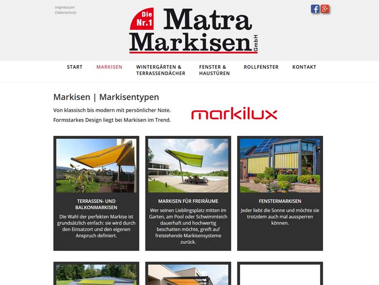 Website Markisen | Wintergärten | Terrassendächer